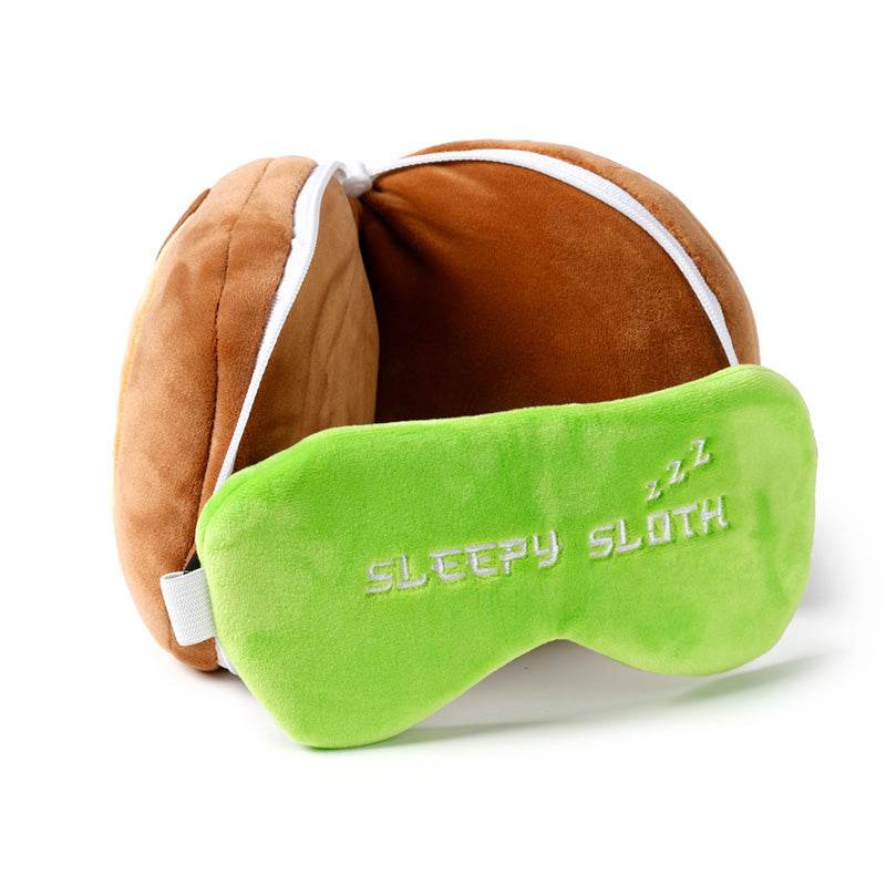 Relaxeazzz Sloth Plush Travel Pillow & Eye Mask - Gift Arch