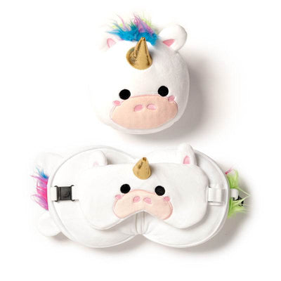 Relaxeazzz Unicorn Plush Travel Pillow & Eye Mask - Gift Arch