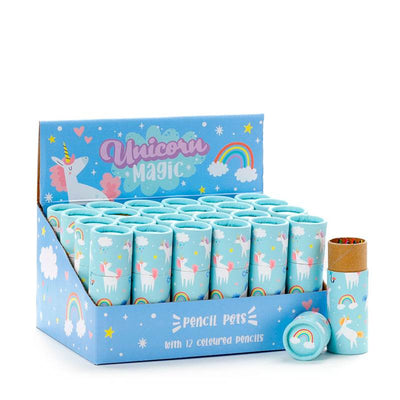 Unicorn Magic Pencil Pot with 12 Colouring Pencils - Gift Arch
