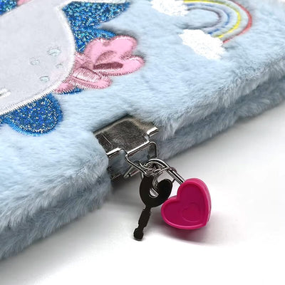 Unicorn Magic Plush Lockable Notebook with Padlock & Key - Gift Arch