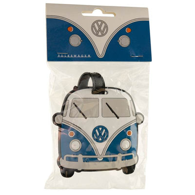Volkswagen VW T1 Camper Bus Blue PVC Luggage Tag - Gift Arch