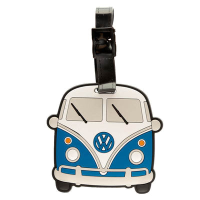 Volkswagen VW T1 Camper Bus Blue PVC Luggage Tag - Gift Arch