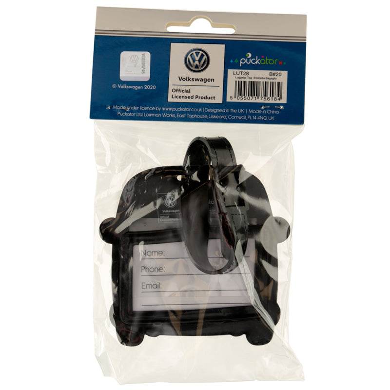 Volkswagen VW T1 Camper Bus Blue PVC Luggage Tag - Gift Arch