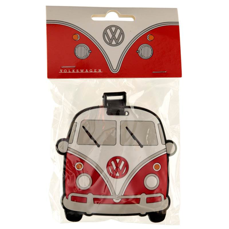 Volkswagen VW T1 Camper Bus Red PVC Luggage Tag - Gift Arch