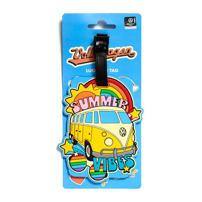 Volkswagen VW T1 Camper Bus Summer Vibes PVC Luggage Tag - Gift Arch