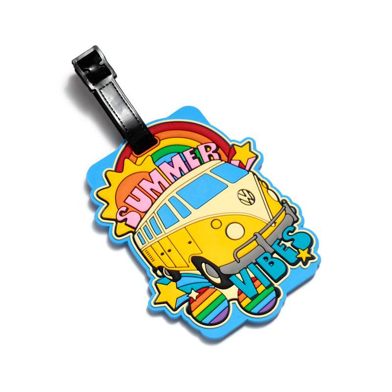 Volkswagen VW T1 Camper Bus Summer Vibes PVC Luggage Tag - Gift Arch