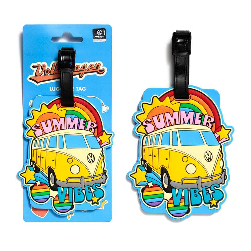 Volkswagen VW T1 Camper Bus Summer Vibes PVC Luggage Tag - Gift Arch