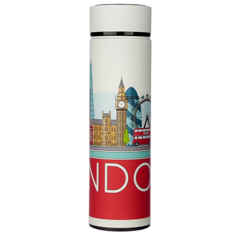 London Icons Hot & Cold Digital Thermometer Bottle - Gift Arch