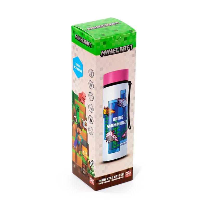 Minecraft Axolotl Hot & Cold Digital Thermometer Bottle - Gift Arch