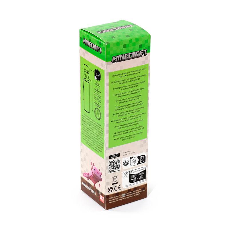 Minecraft Axolotl Hot & Cold Digital Thermometer Bottle - Gift Arch