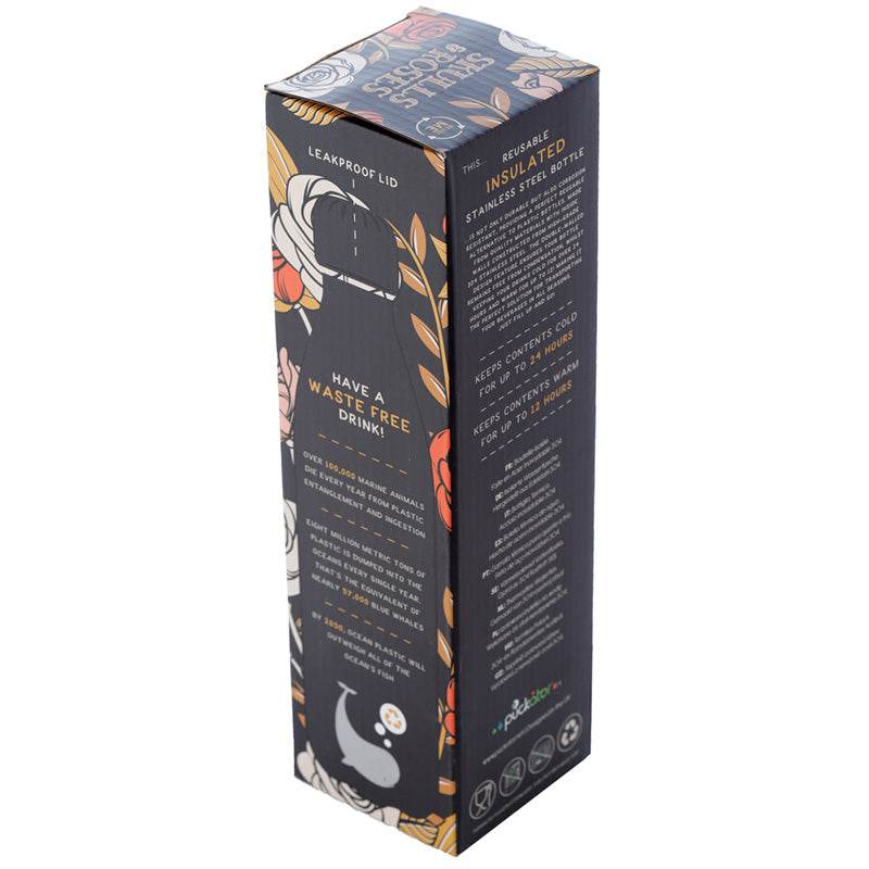 Skulls and Roses Hot & Cold Drinks Bottle 500ml - Gift Arch