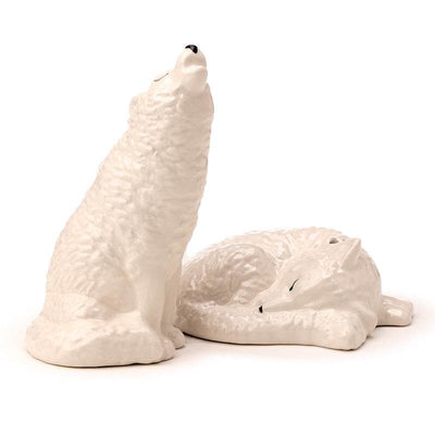 White Wolf Ceramic Salt & Pepper Set - Gift Arch