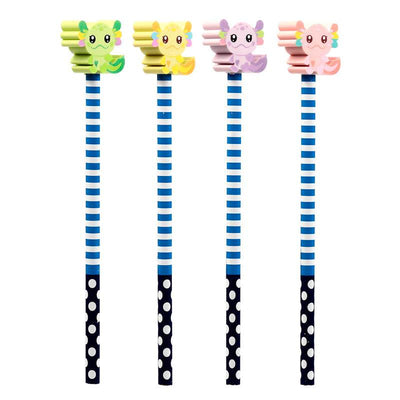 Axolotl (Salamander) Pencil & Eraser Topper - Gift Arch