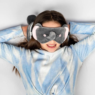 Relaxeazzz Adoramals Janu the Elephant Plush Travel Pillow & Eye Mask - Gift Arch