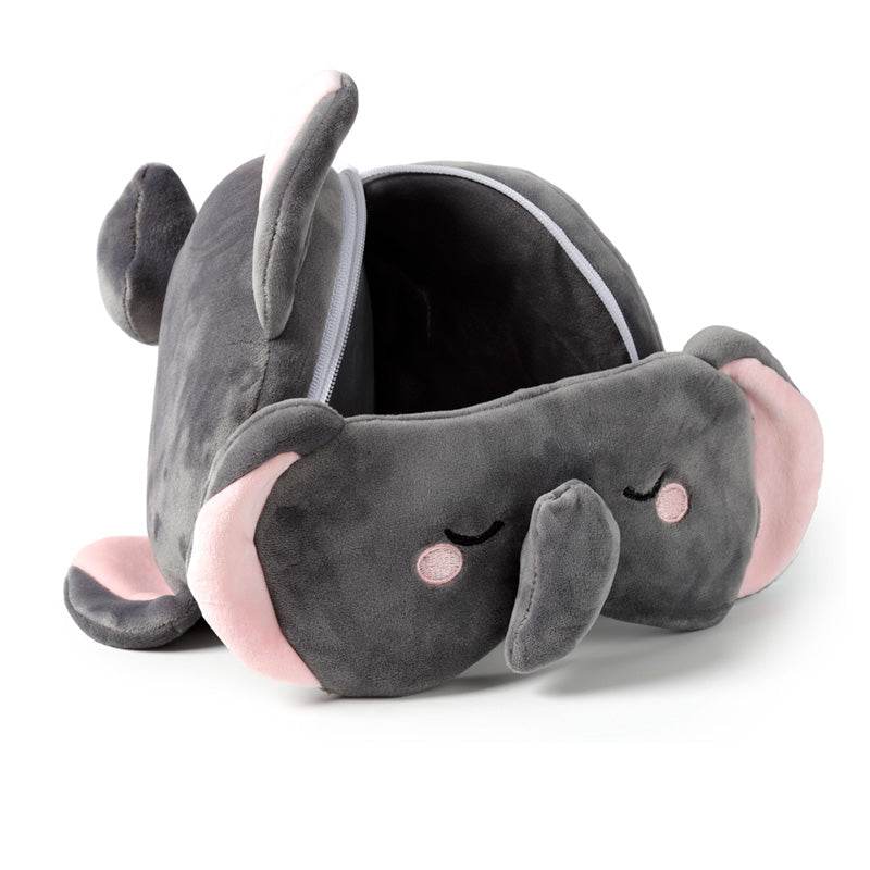 Relaxeazzz Adoramals Janu the Elephant Plush Travel Pillow & Eye Mask - Gift Arch
