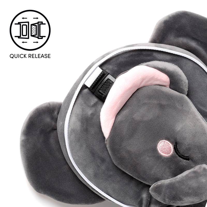 Relaxeazzz Adoramals Janu the Elephant Plush Travel Pillow & Eye Mask - Gift Arch
