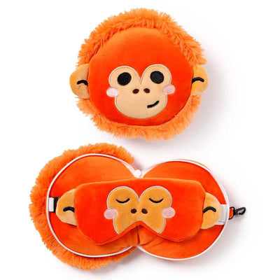 Relaxeazzz Adoramals Orangutan Plush Travel Pillow & Eye Mask - Gift Arch