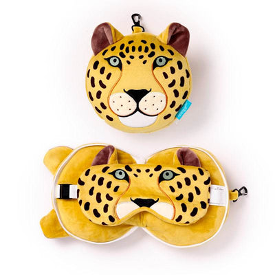 Relaxeazzz Leopard Plush Travel Pillow & Eye Mask - Gift Arch