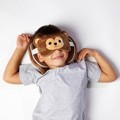 Relaxeazzz Monkey Plush Travel Pillow & Eye Mask - Gift Arch