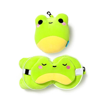 Relaxeazzz Silas the Frog Adoramals Travel Pillow & Eye Mask - Gift Arch