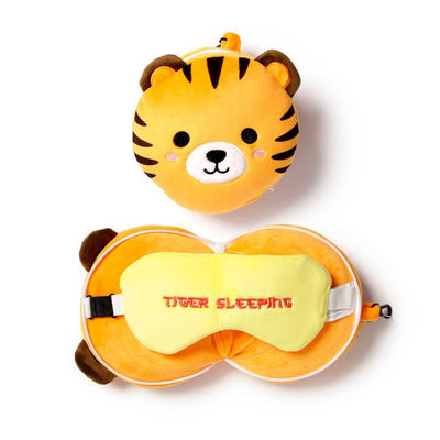 Relaxeazzz Tiger Plush Travel Pillow & Eye Mask - Gift Arch