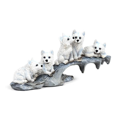 Wolf Puppies Playing on Stone Outcrop - Gift Arch