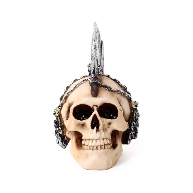 Punk Skull with Chains & Blades Mohican - Gothic Fantasy Skulls & Skeletons