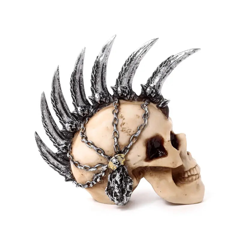 Punk Skull with Chains & Blades Mohican - Gothic Fantasy Skulls & Skeletons