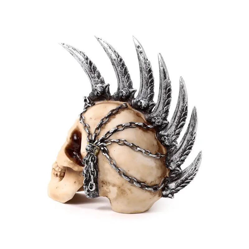 Punk Skull with Chains & Blades Mohican - Gothic Fantasy Skulls & Skeletons