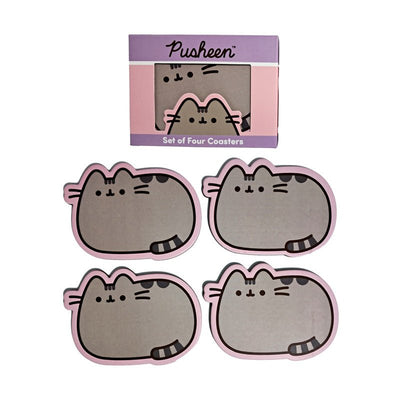 Pusheen the Cat Set of 4 Shaped Cork Coasters - Gift Arch