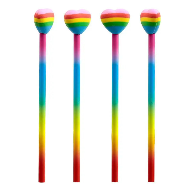 Rainbow Heart Pencil & Eraser Topper - Rainbow Gifts