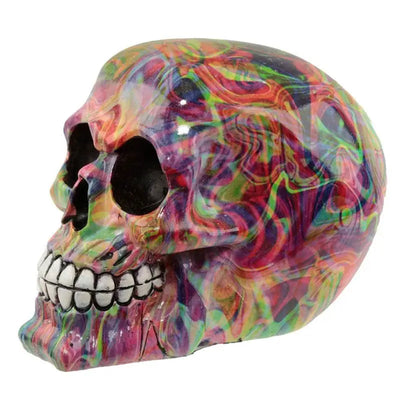 Rainbow Marble Effect Skull Ornament - Gothic Fantasy Skulls & Skeletons