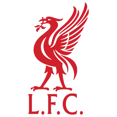 Red liver bird logo on black background