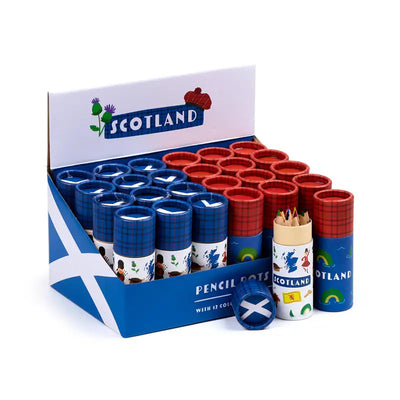 Scotland Souvenir Pencil Pot with 12 Colouring Pencils