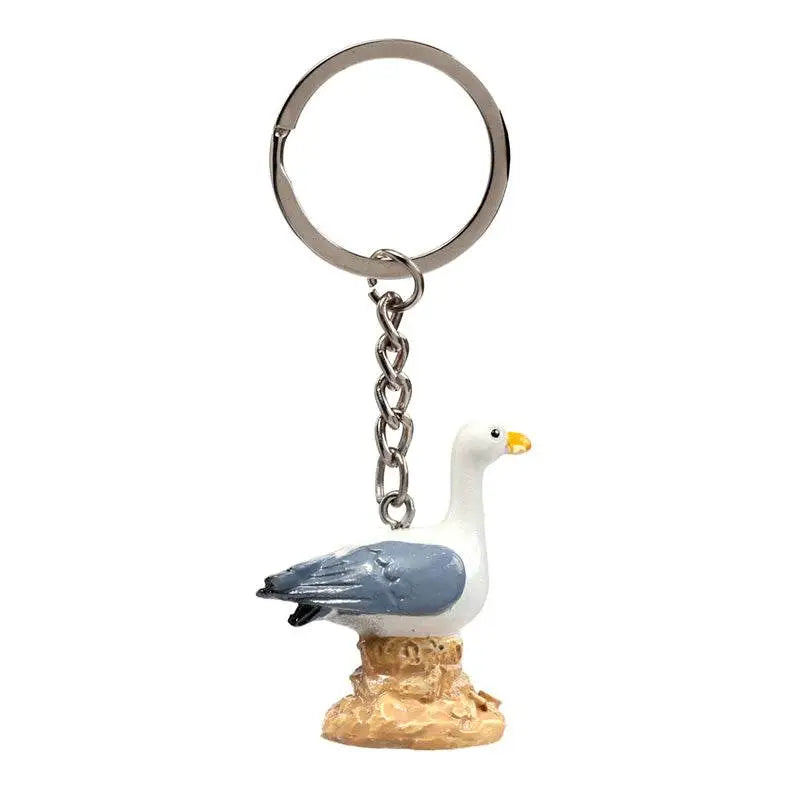 Seagull Buoy Seagull on Rock Keyring - Seaside & Beach Gifts