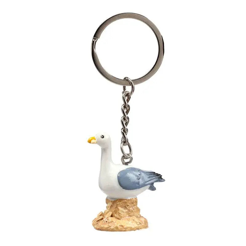 Seagull Buoy Seagull on Rock Keyring - Seaside & Beach Gifts