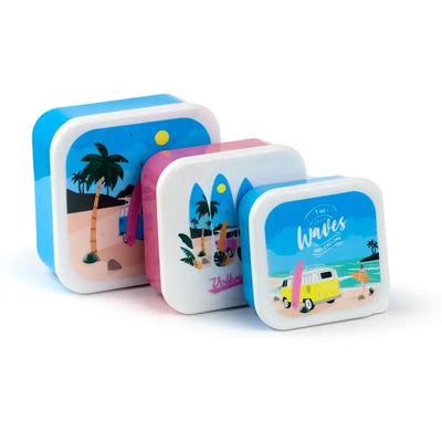 Set of 3 Lunch Box M/L/XL Volkswagen VW T1 Camper Bus Waves are Calling - Lunch Boxes & Snack Pots