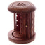 Sheesham Wood Carved Barrel Incense Cone Burner with Door - Incense Burners & Ash Catchers