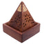 Sheesham Wood Pyramid Incense Cone Burner Box with Buddha - Incense Burners & Ash Catchers