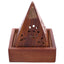Sheesham Wood Pyramid Incense Cone Burner Box with Buddha - Incense Burners & Ash Catchers