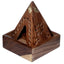 Sheesham Wood Pyramid Incense Cone Burner Box with Elephant - Incense Burners & Ash Catchers