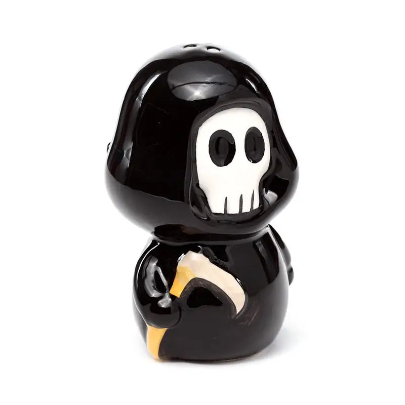 Skull Boy & Ghost Boy Ceramic Salt & Pepper Set - Gothic Fantasy Skulls & Skeletons