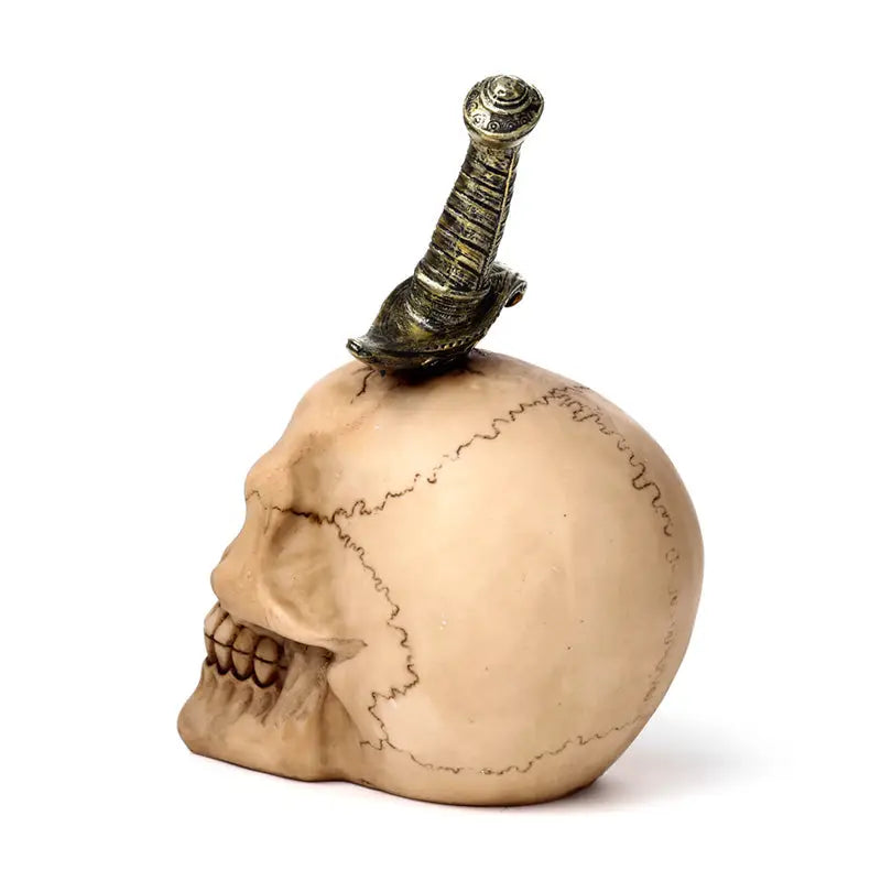 Skull Pierced With Sword - Gothic Fantasy Skulls & Skeletons