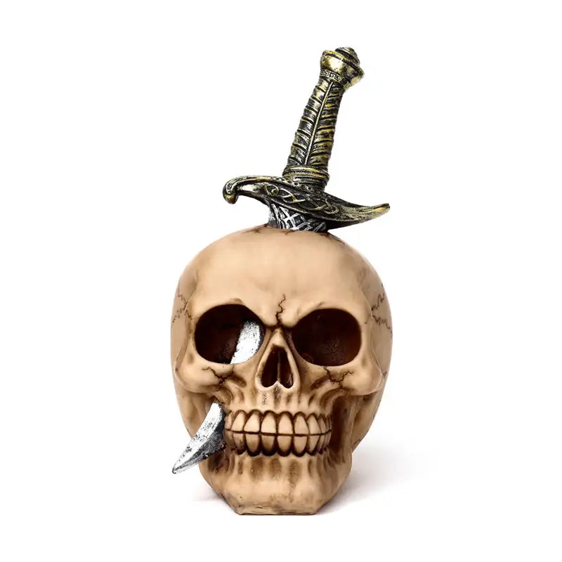 Skull Pierced With Sword - Gothic Fantasy Skulls & Skeletons