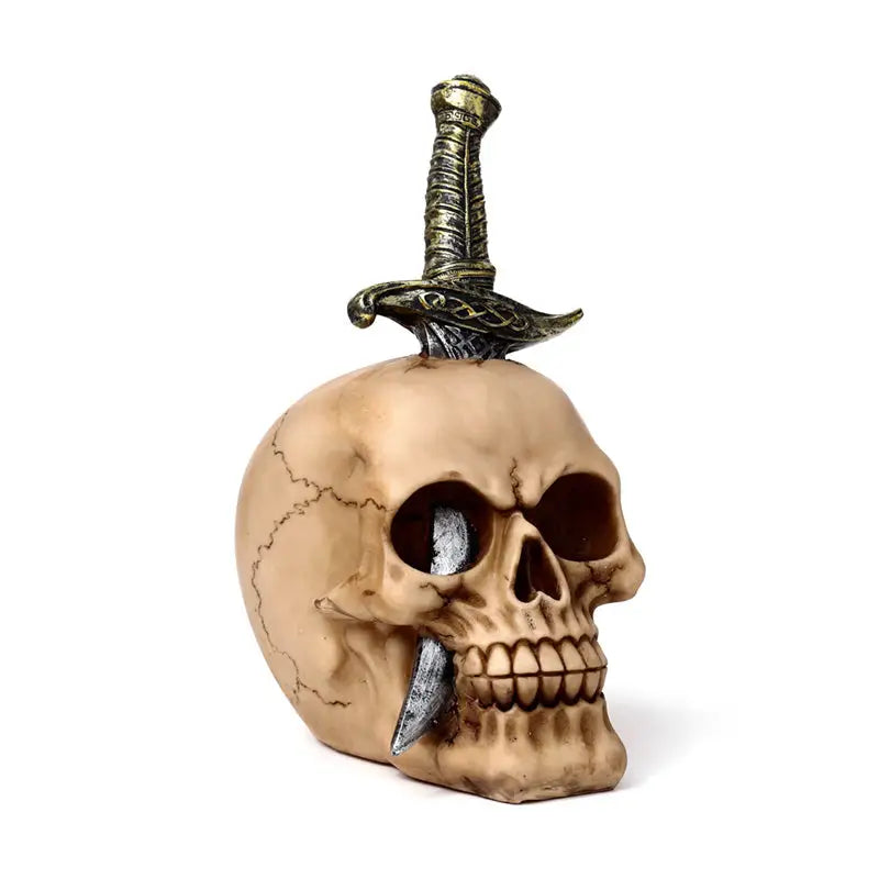 Skull Pierced With Sword - Gothic Fantasy Skulls & Skeletons