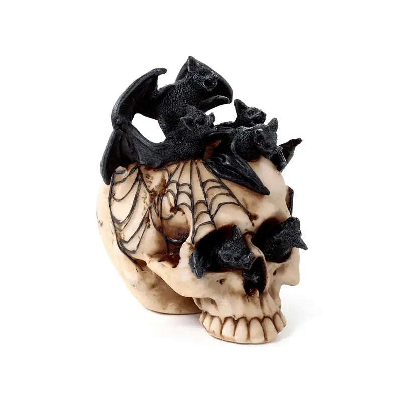 Skull with Bats Crawling Inside - Gothic Fantasy Skulls & Skeletons
