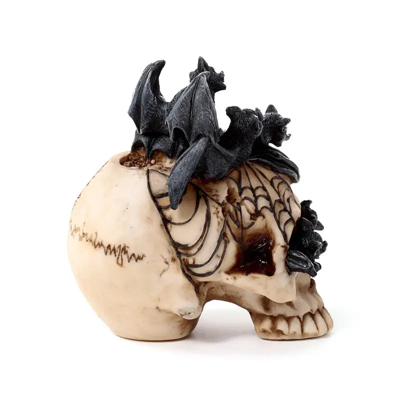 Skull with Bats Crawling Inside - Gothic Fantasy Skulls & Skeletons