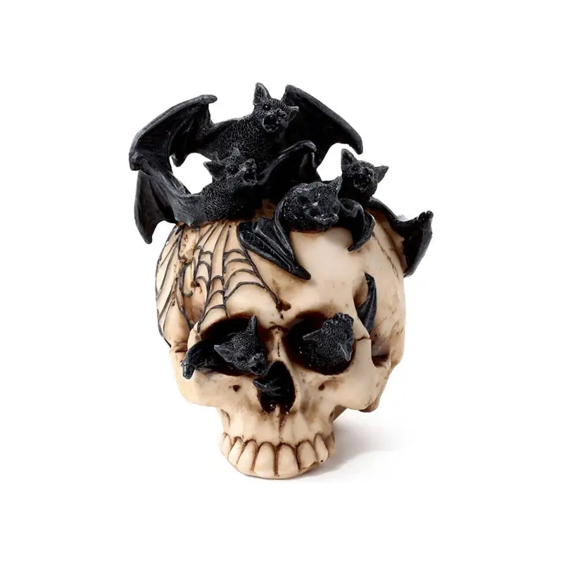 Skull with Bats Crawling Inside - Gothic Fantasy Skulls & Skeletons