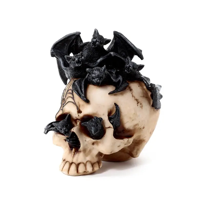 Skull with Bats Crawling Inside - Gothic Fantasy Skulls & Skeletons