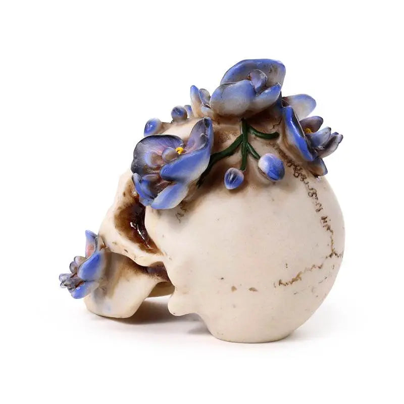 Skull with Purple Vine Flowers - Gothic Fantasy Skulls & Skeletons